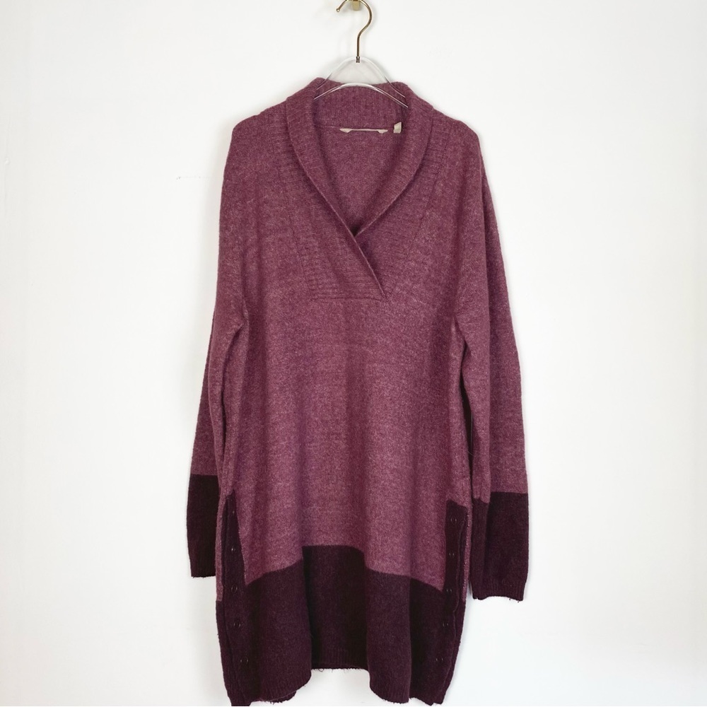 Soft Surroundings Wool blend Sweater Plumberry Shawl Collar Womens size 1X